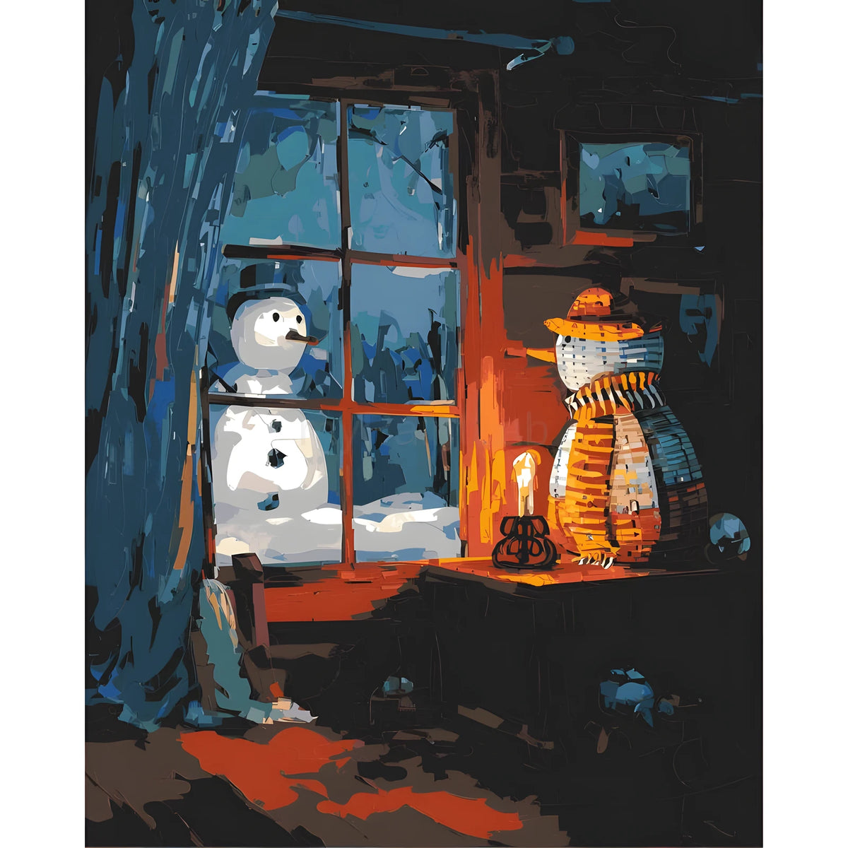 Painting by Numbers Snowman in The Garden