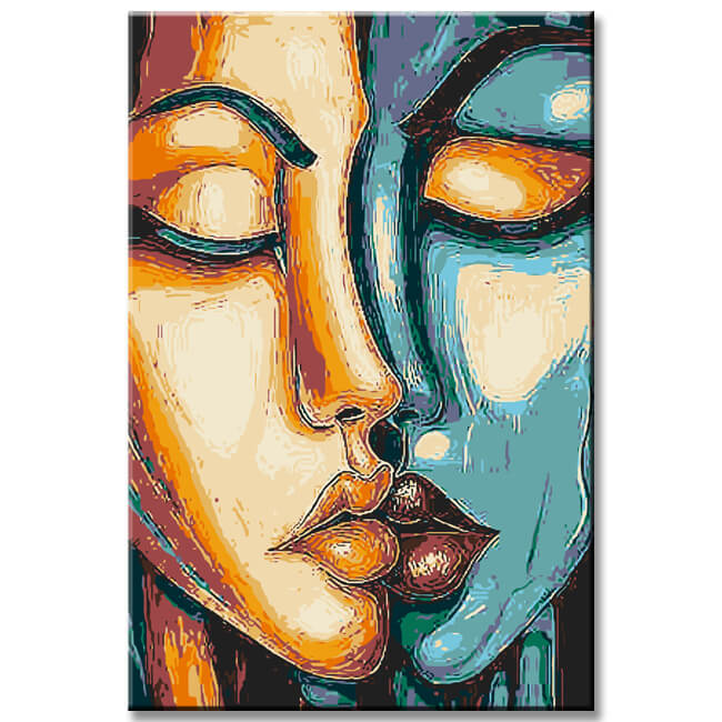 Painting by Numbers Abstract Art Faces Urban World Conversation