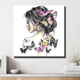 Painting by Numbers Abstract Art Woman with Butterflies