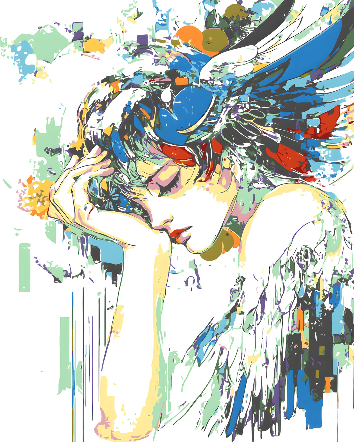 Painting by Numbers Abstract Art Woman Fantasy Shape