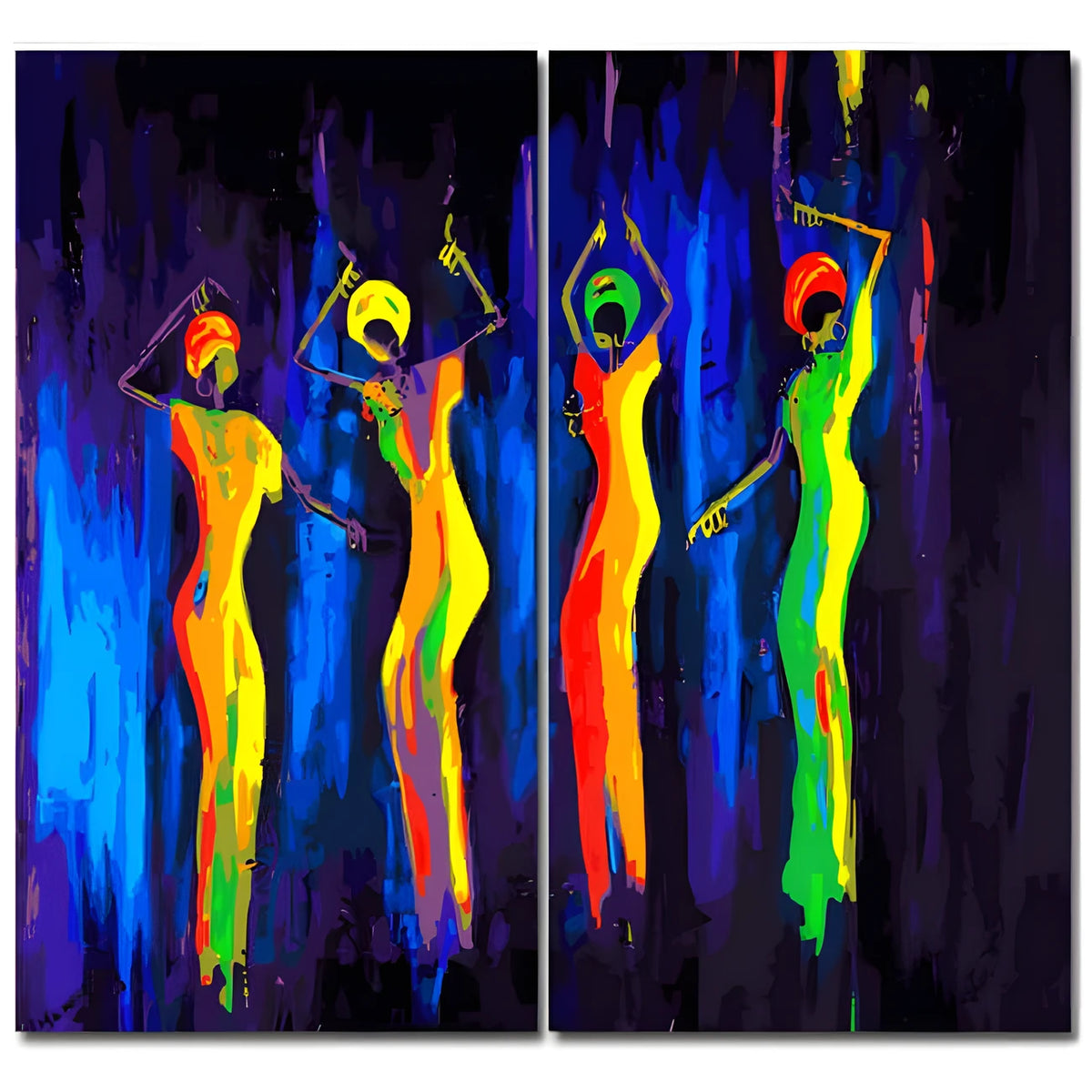 Painting by Numbers Africa Women Dance- 2-Panel (Duo)