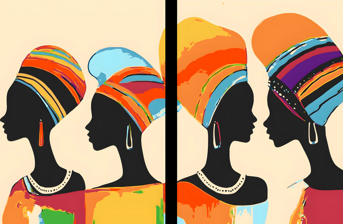 Painting by Numbers Africa Women Modern Art2 Panel (Duo)
