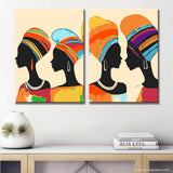 Painting by Numbers Africa Women Modern Art2 Panel (Duo)