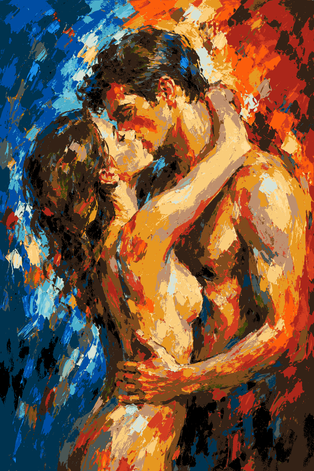 Painting by Numbers Nude Love Couple intimate Love