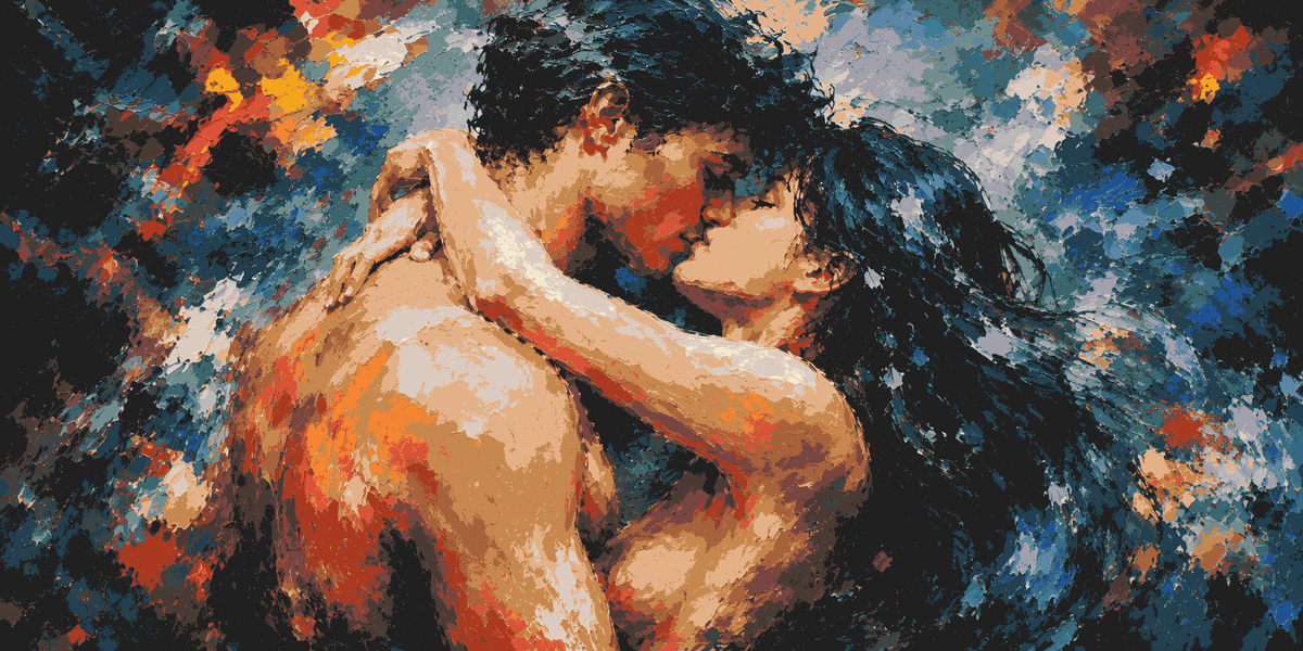 Painting by Numbers Nude Love Couple Abstract