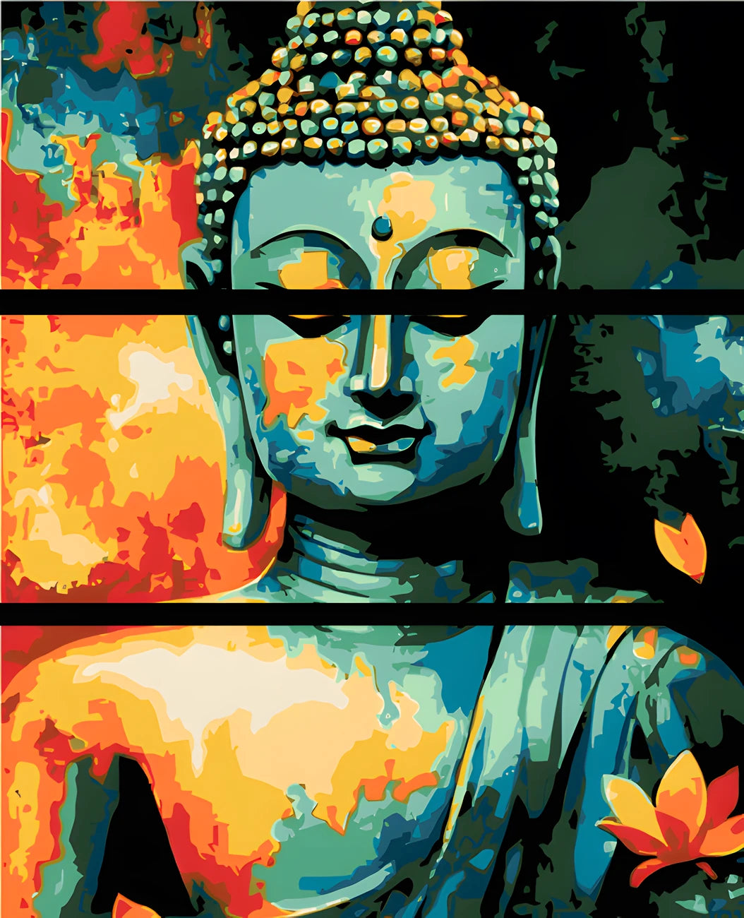 Painting by Numbers Sleeping Buddha - 3-Panel (Triptych)