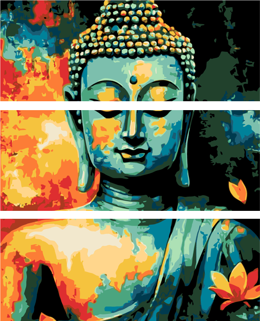 Painting by Numbers Sleeping Buddha - 3-Panel (Triptych)