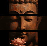 Painting by Numbers Buddha Woman White Flower- 3-Panel (Triptych)