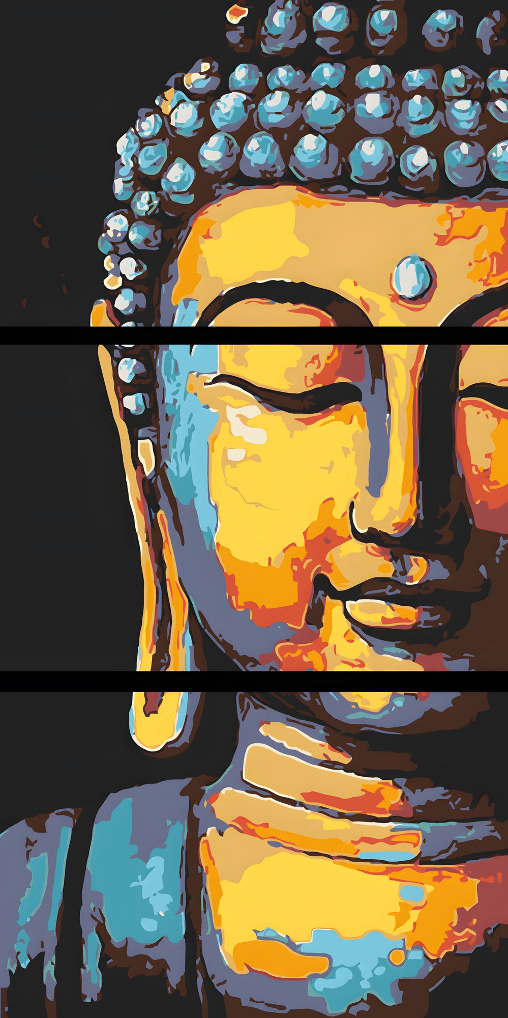 Painting by Numbers Sleeping Buddha Tradition- 3-Panel (Triptych)