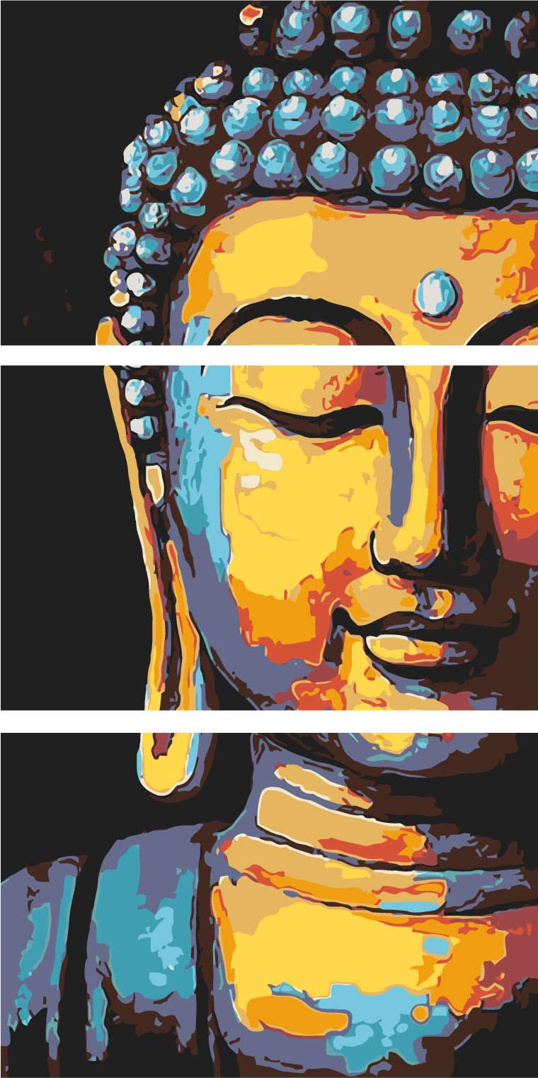 Painting by Numbers Sleeping Buddha Tradition- 3-Panel (Triptych)