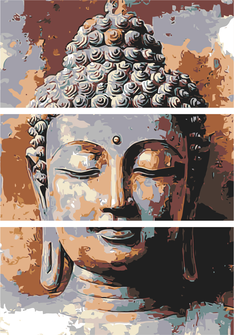 Painting by Numbers Buddha Southeast Asia 3-Panel (Triptych)