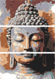 Painting by Numbers Buddha Southeast Asia 3-Panel (Triptych)