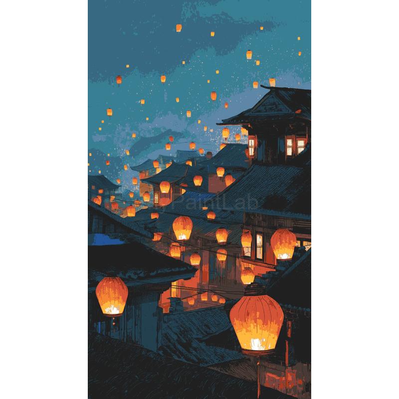 Painting by Numbers China Festival Lantern Festival