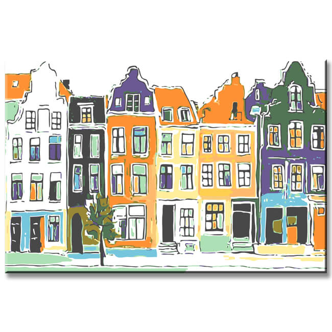 Malen nach Zahlen Altstadt Häuser