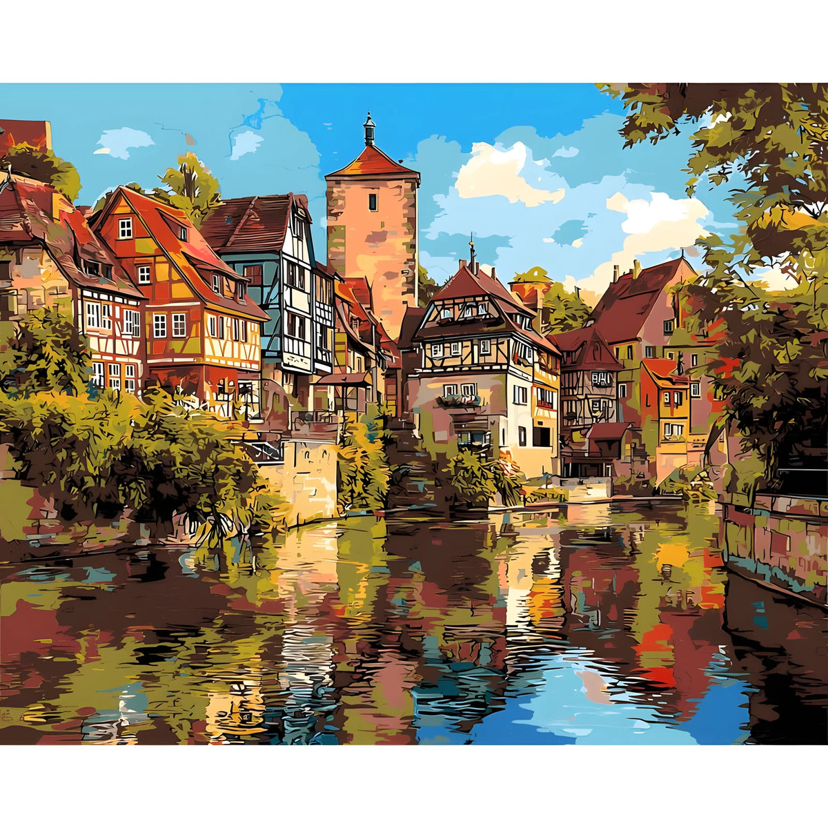 Painting by Numbers Schwaebisch Hall Half-Timbered Old Town