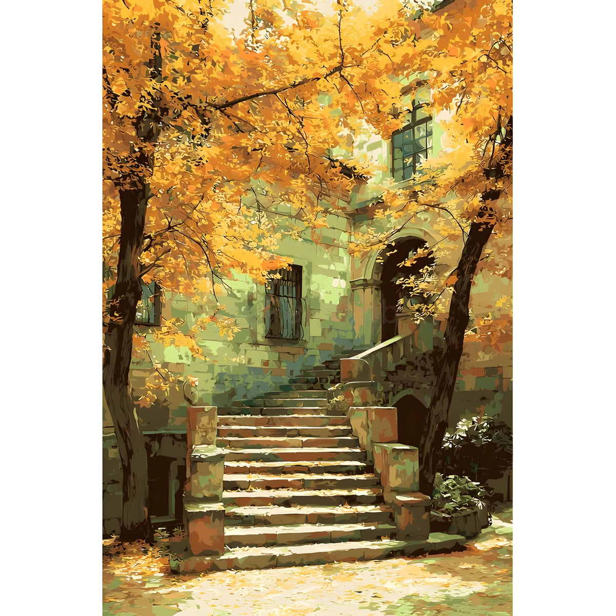Paint by Numbers Art Autumn Garden inn
