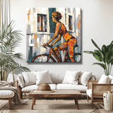 Painting by Numbers Modern Art Woman on Bicycle