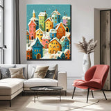 Painting by Numbers Modern Art Houses in Winter