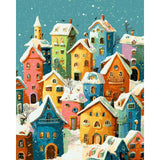 Painting by Numbers Modern Art Houses in Winter