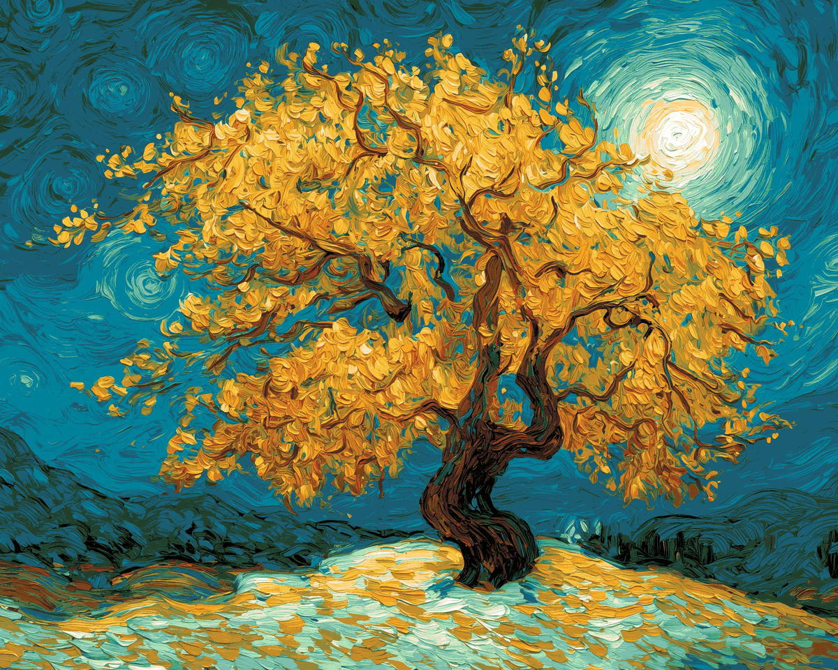 Paint by Number Abstract Tree