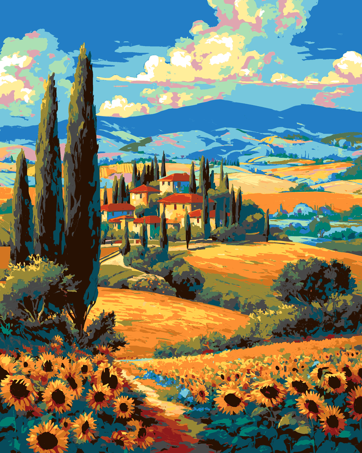 Paint by Number Sunflower Plantations