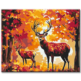 Paint-by-Numbers Deer Autumn Forest