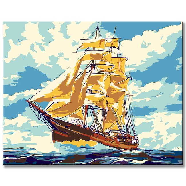 Painting by Numbers Sailing Ship in The Storm