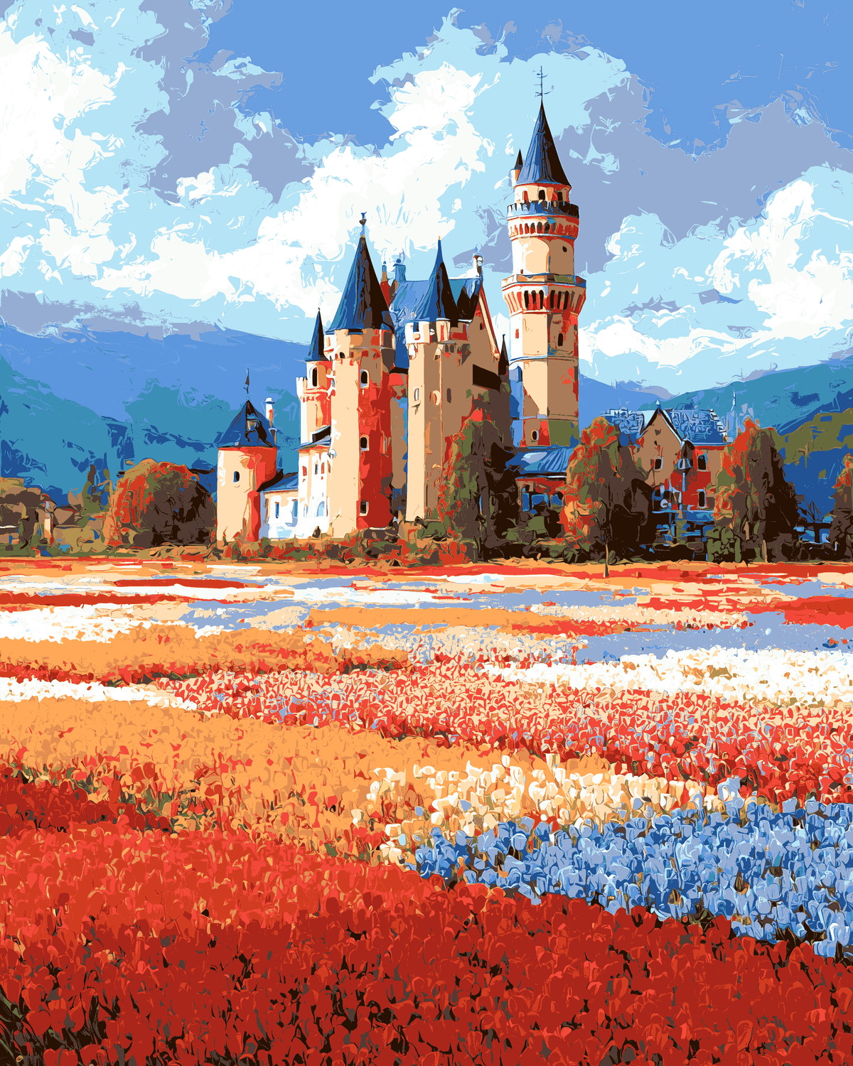 Paint-By-Numbers Sea Of Flowers