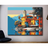 Painting by Numbers Island in Lake italy