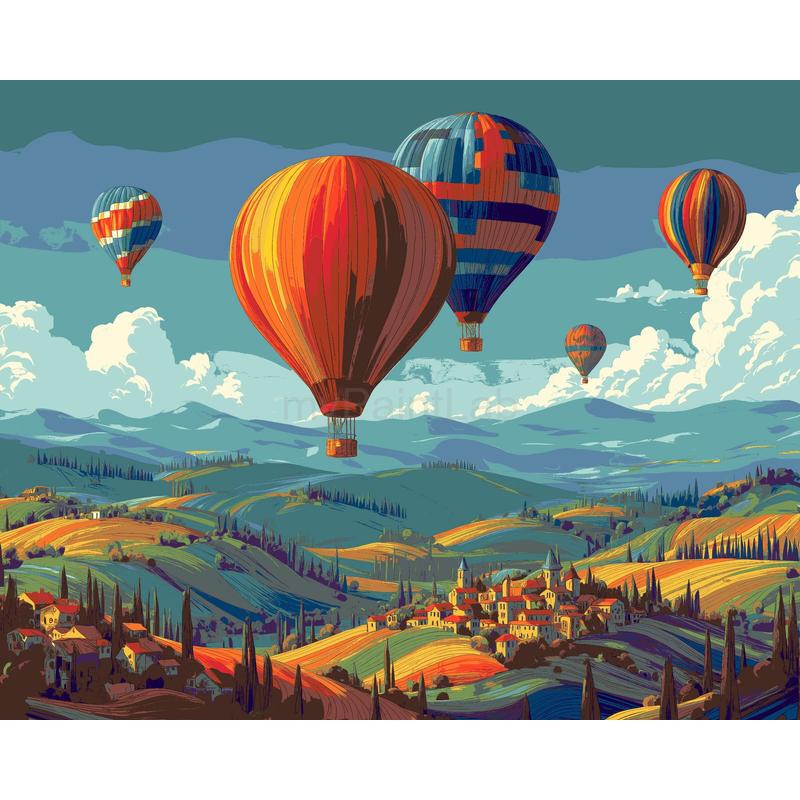 Paint by Numbers for Adults Hot Air Balloons in The Sky