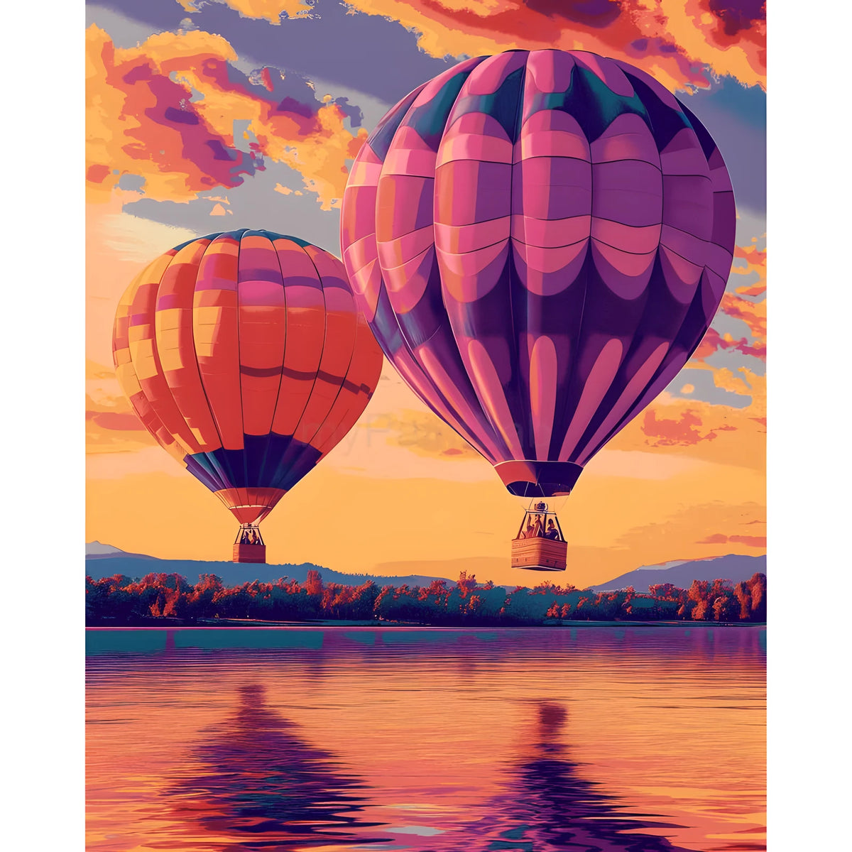 Painting by Numbers for Adults Three Balloons in The Sky