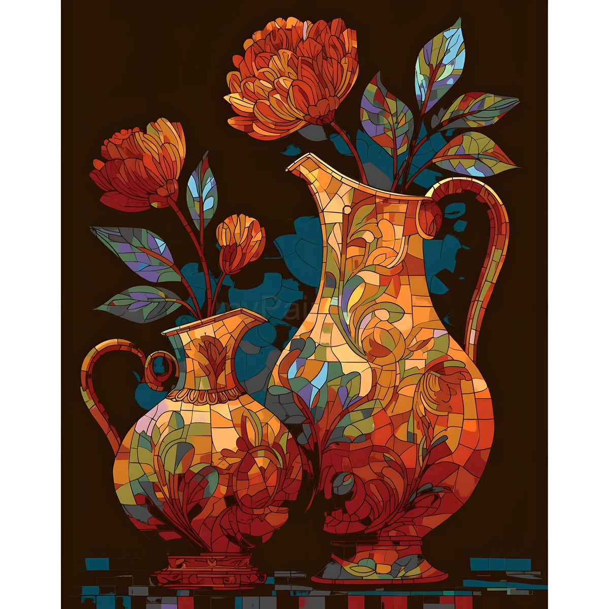Painting by Numbers for Adults Two Carafes