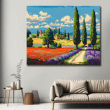 Painting by Numbers for Adults Pine Trees and Lavender Field