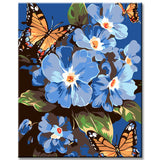 Paint by Numbers for Adults Purple Flowers with Butterflies