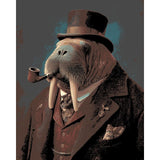 Painting by Numbers Animals Walrus with Pipe