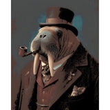 Painting by Numbers Animals Walrus with Pipe