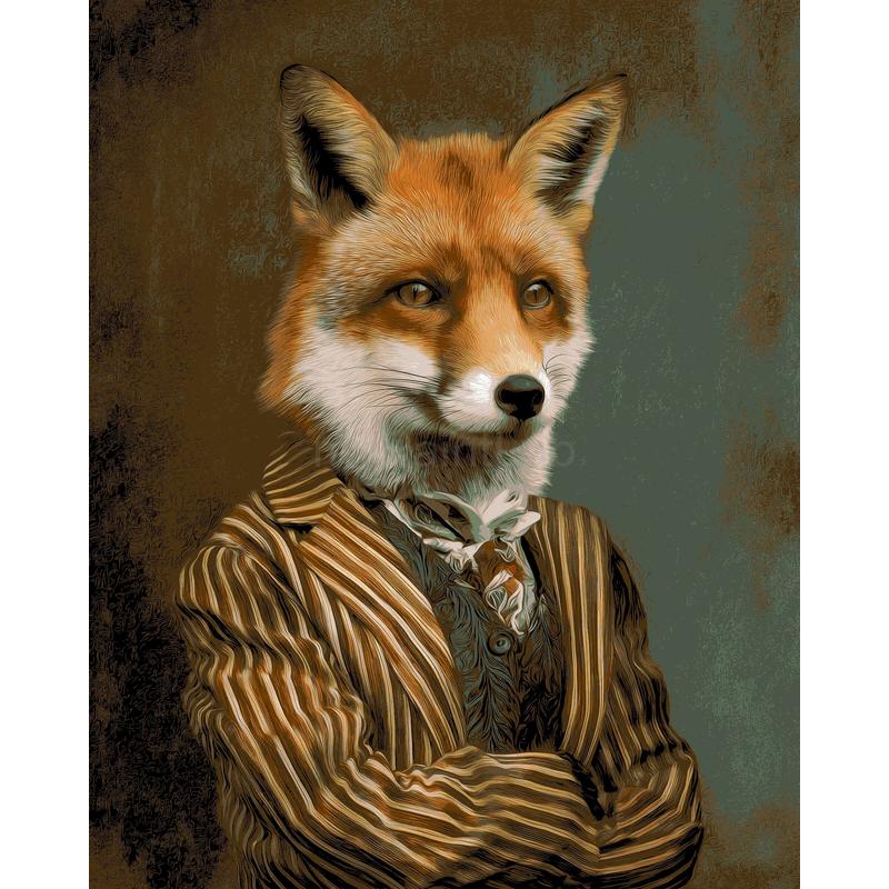 Painting by Numbers Funny Animals Fox with Jacket