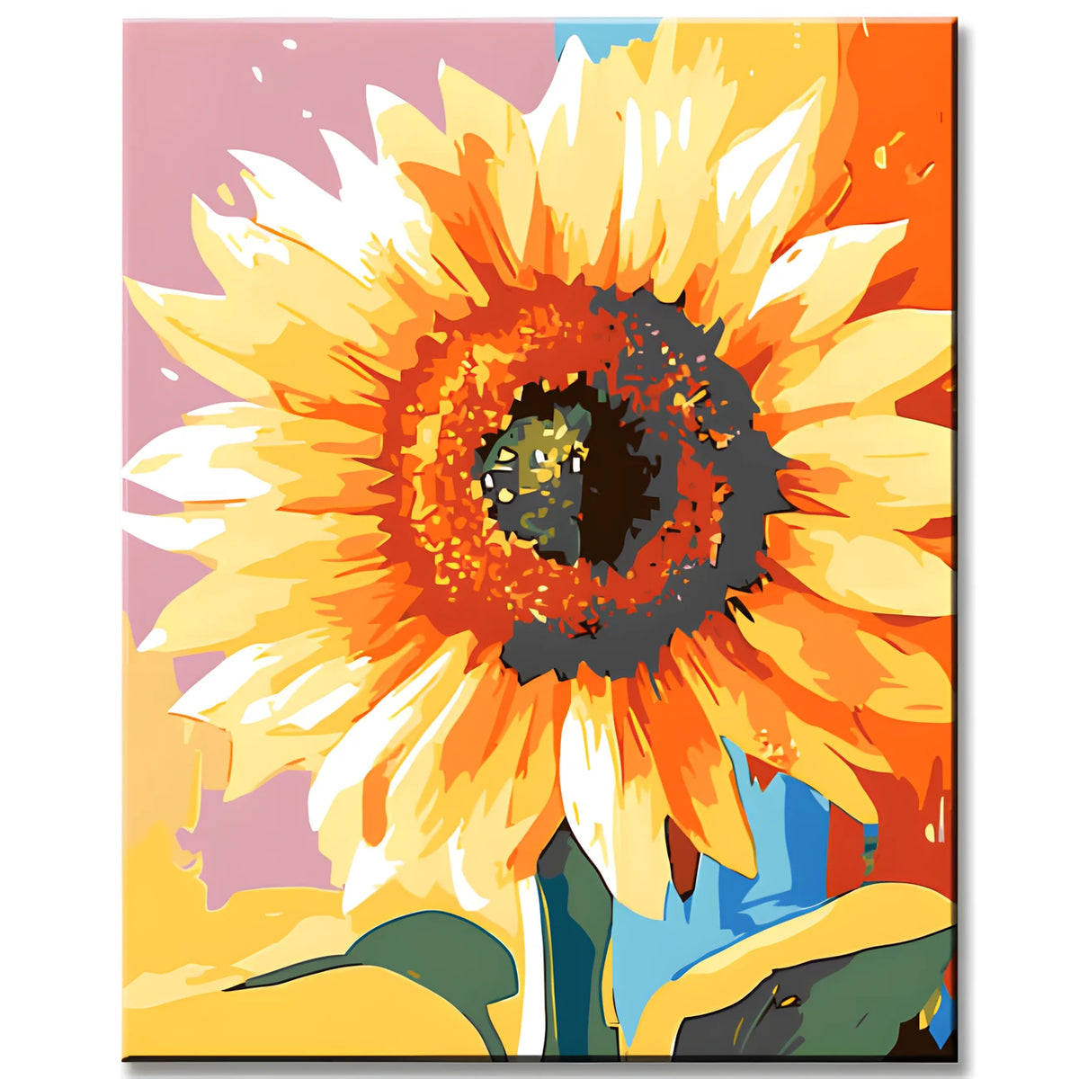 Painting by Numbers for Adults Sunflower in Rainbow Colors