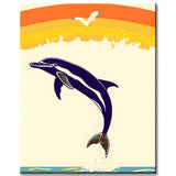 Paint by Numbers Black Dolphin with Rainbow