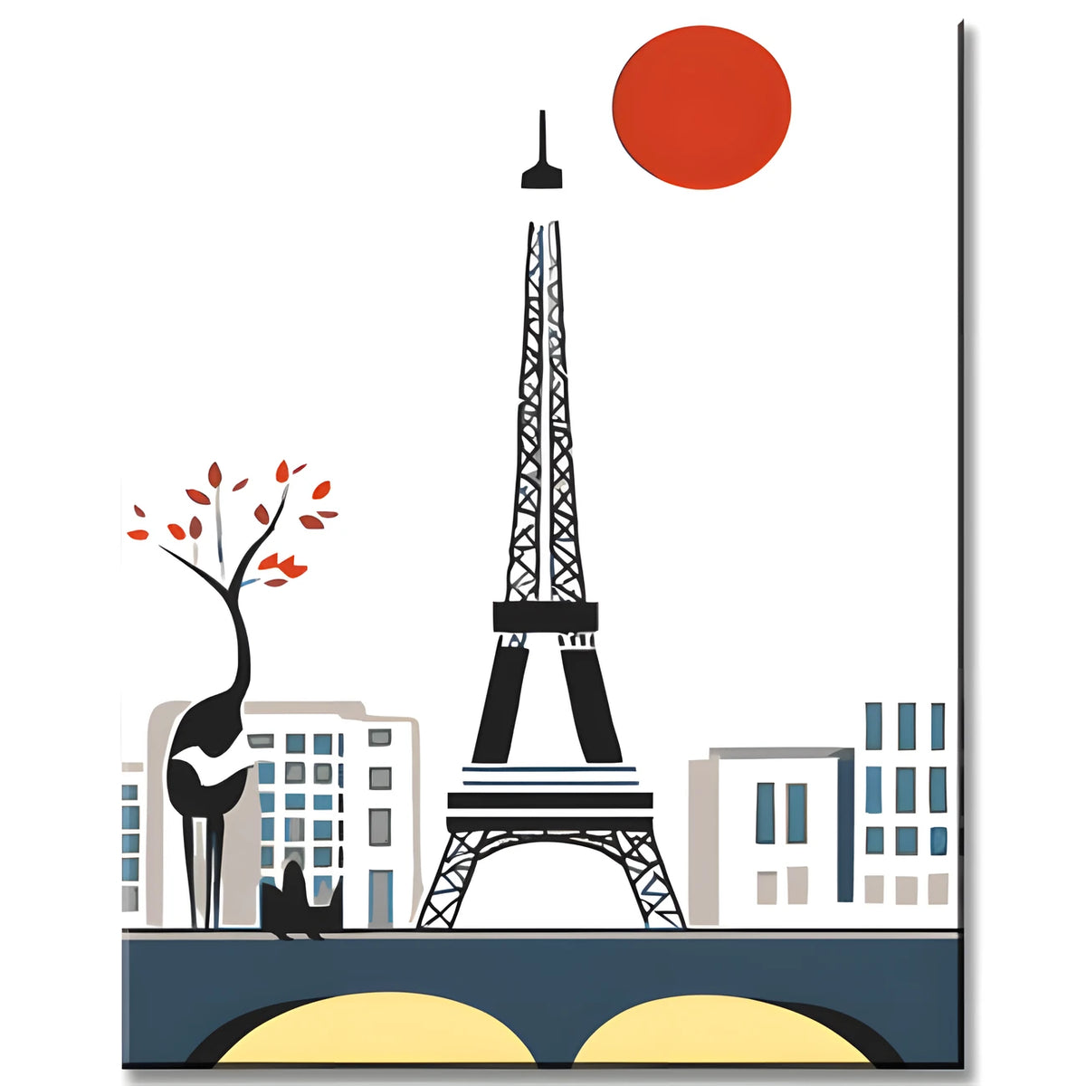 Paint by Numbers Paris Eiffel Tower Art Illustration