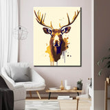 Paint by Numbers Moose Art Brown