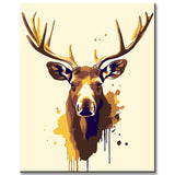 Paint by Numbers Moose Art Brown