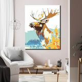 Paint by Numbers Moose Art Light Blue
