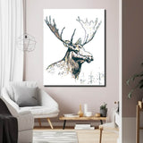Painting by Numbers for Adults Animals Moose Black/White