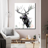 Paint by Numbers for Adults Animals Moose Gray