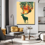 Painting by Numbers for Adults Animals Moose with Trees