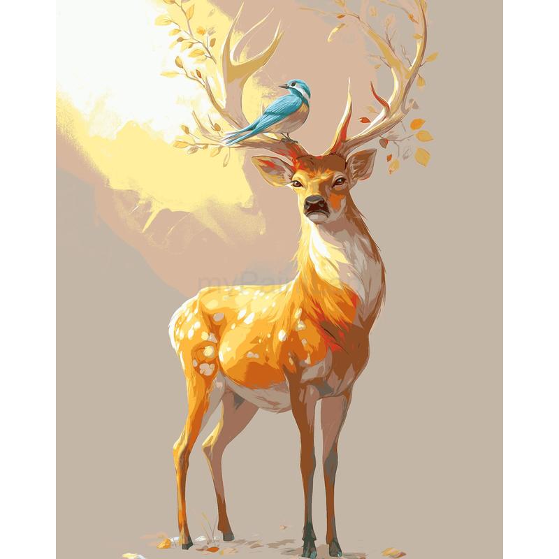 Painting by Numbers for Adults Animals Deer and Birds