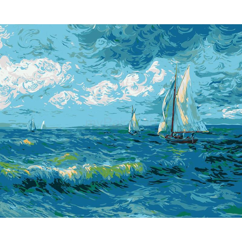 Painting by Numbers for Adults Sailboat in The Sea