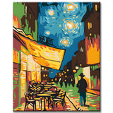 Paint by Numbers Cafe Terrace at Night in Van Gogh Style