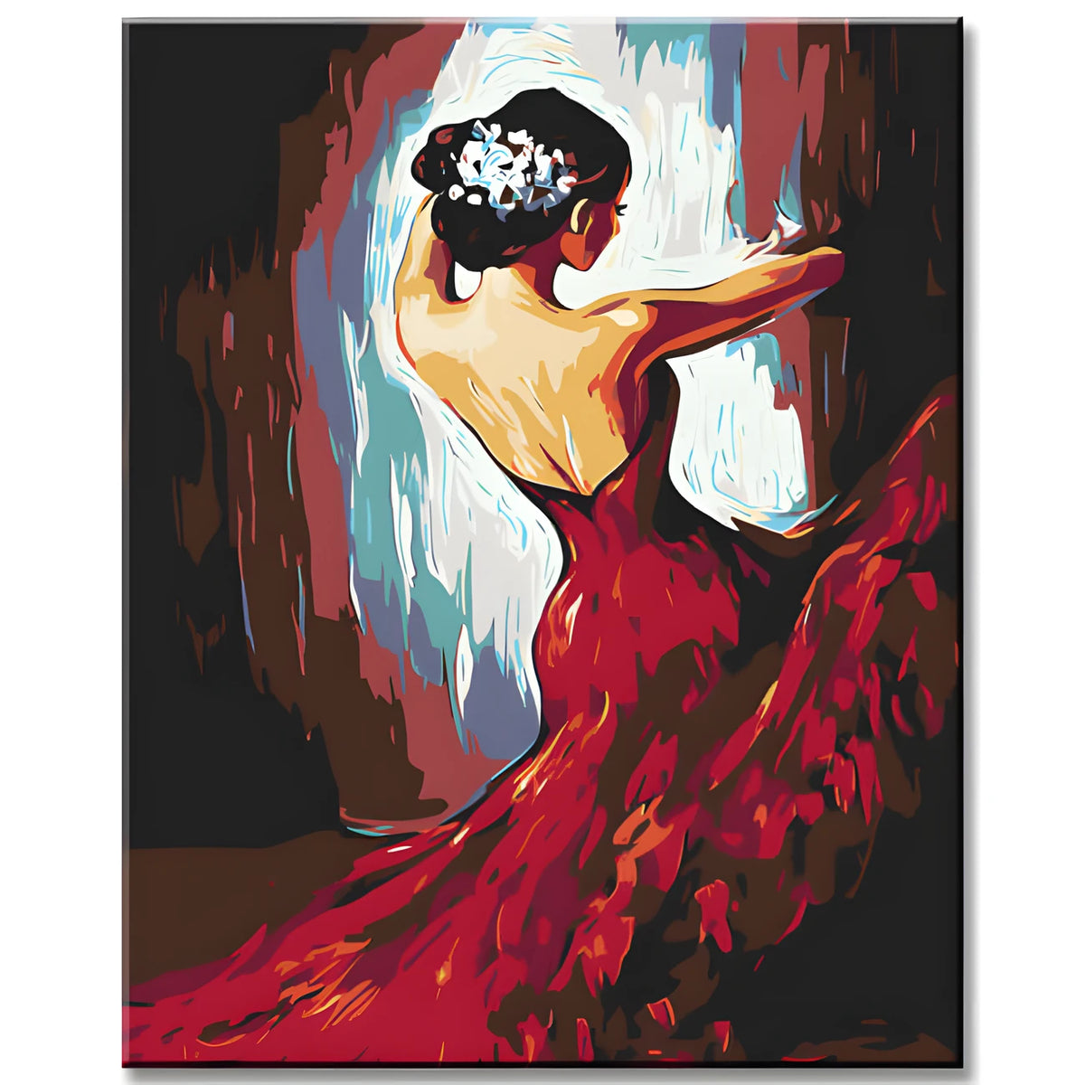 Paint by Numbers Flamenco Dancer in Red Dress